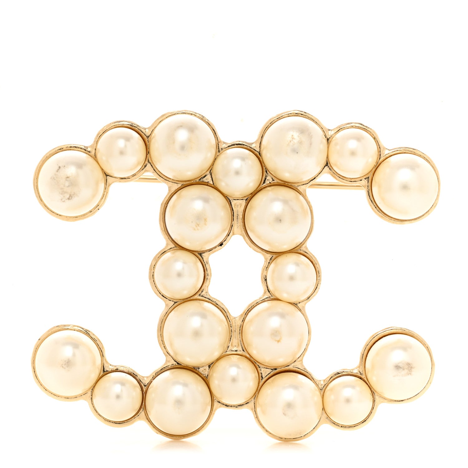 Chanel Pearl CC Brooch Gold Pearly White 1 of 4
