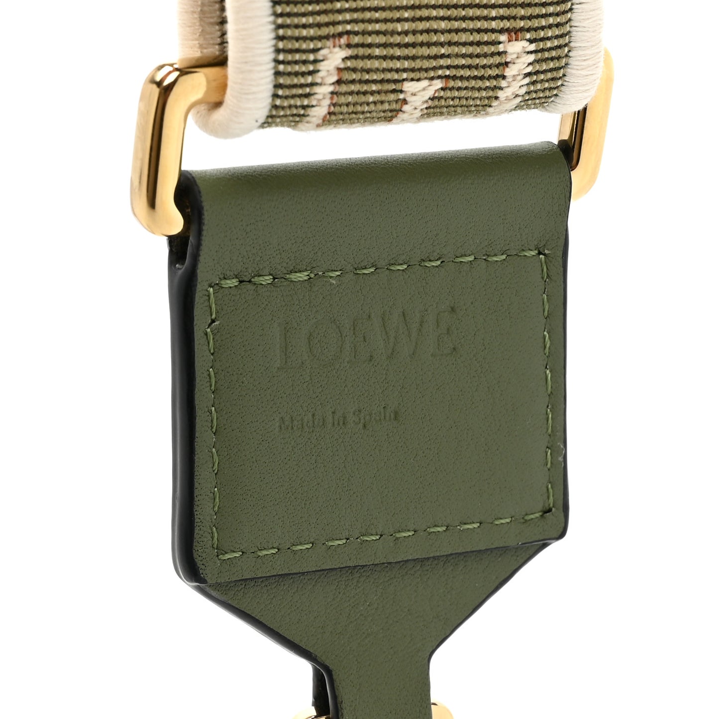 Calfskin Jacquard Anagram Strap Green