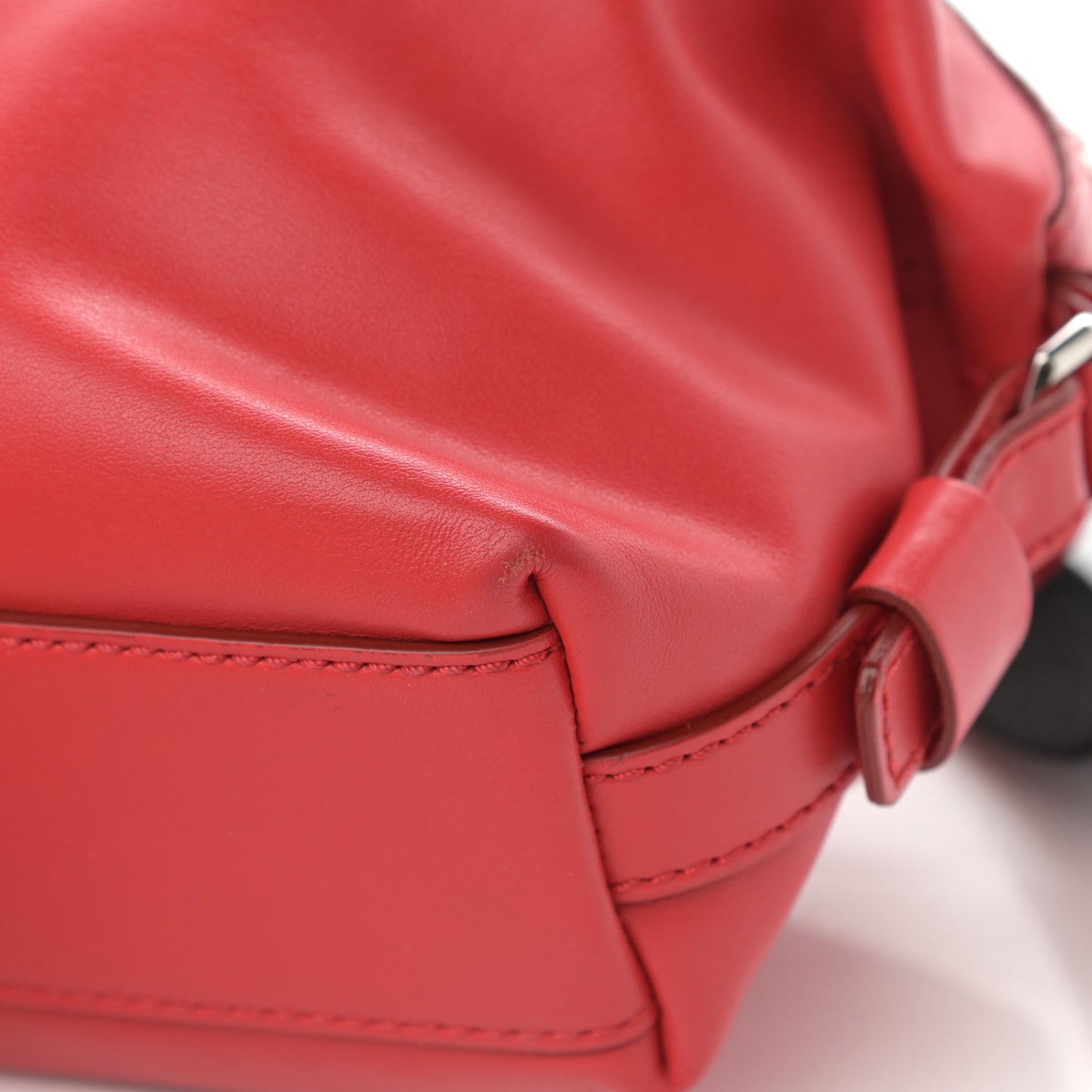 Calfskin Micro Nightingale Logo Strap Red