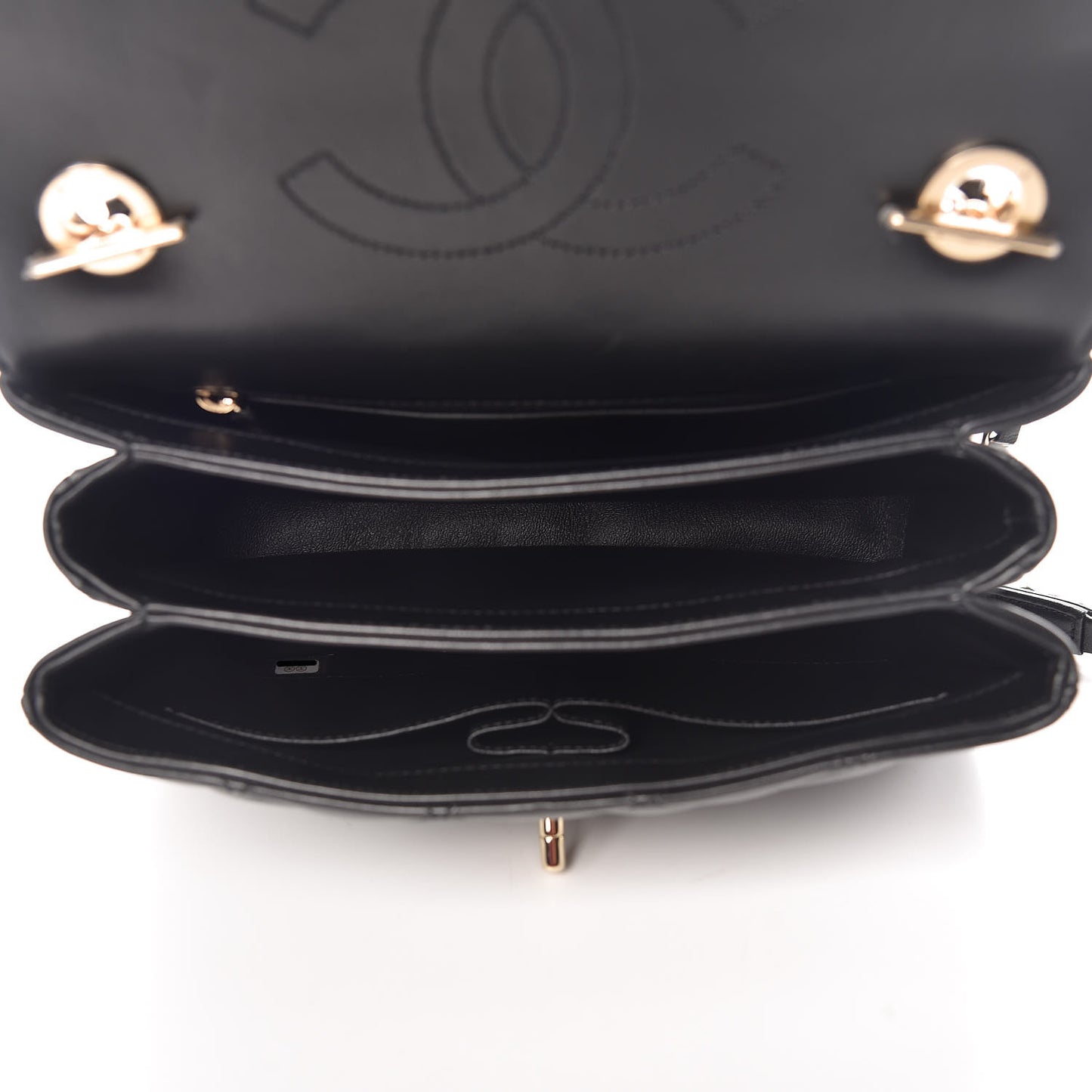 Lambskin Quilted Small Trendy CC Dual Handle Flap Bag Black