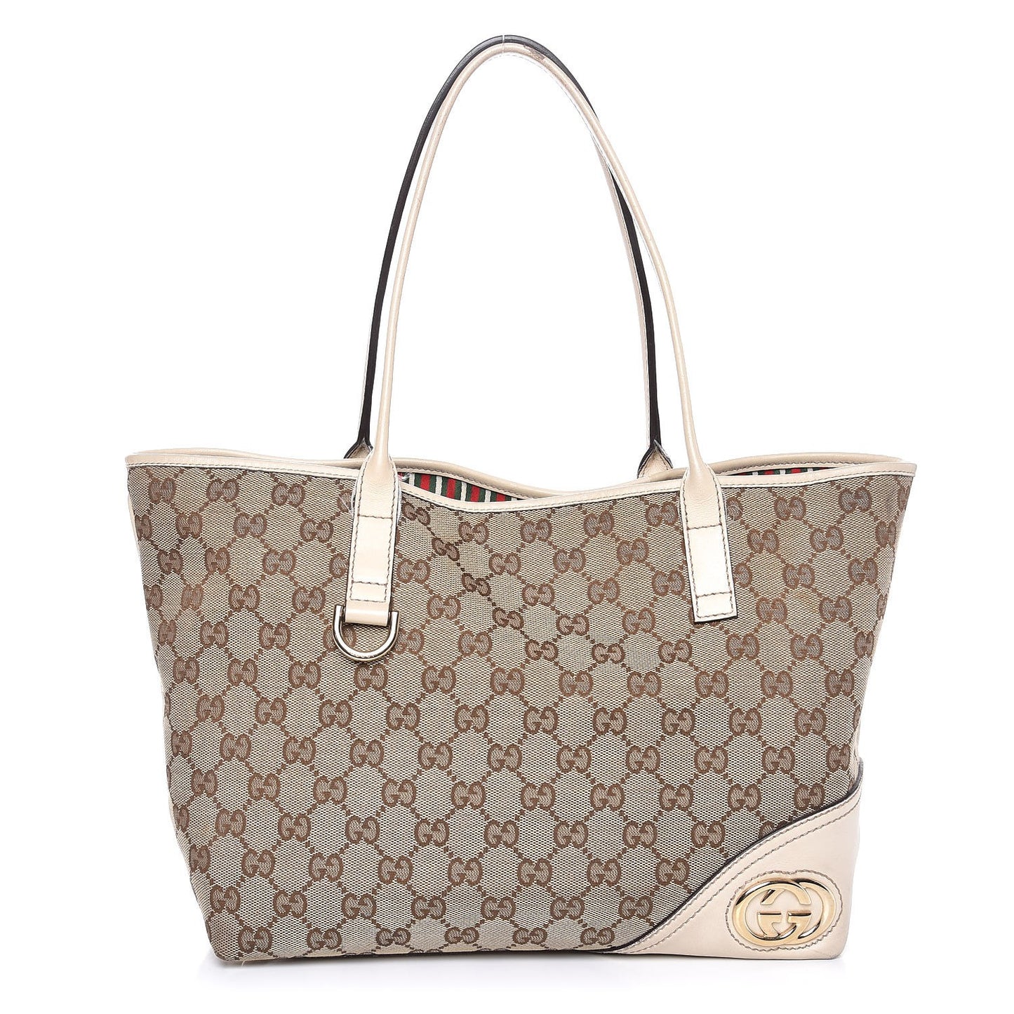 Monogram Medium New Britt Tote Off White