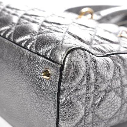 Christian Dior Metallic Grained Calfskin Cannage Medium Lady Dior Silver 8 of 8
