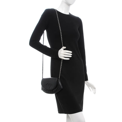 Chanel Caviar Half Moon Wallet On Chain WOC Black 2 of 9