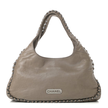 Chanel Lambskin Chain Hobo Grey 1 of 16