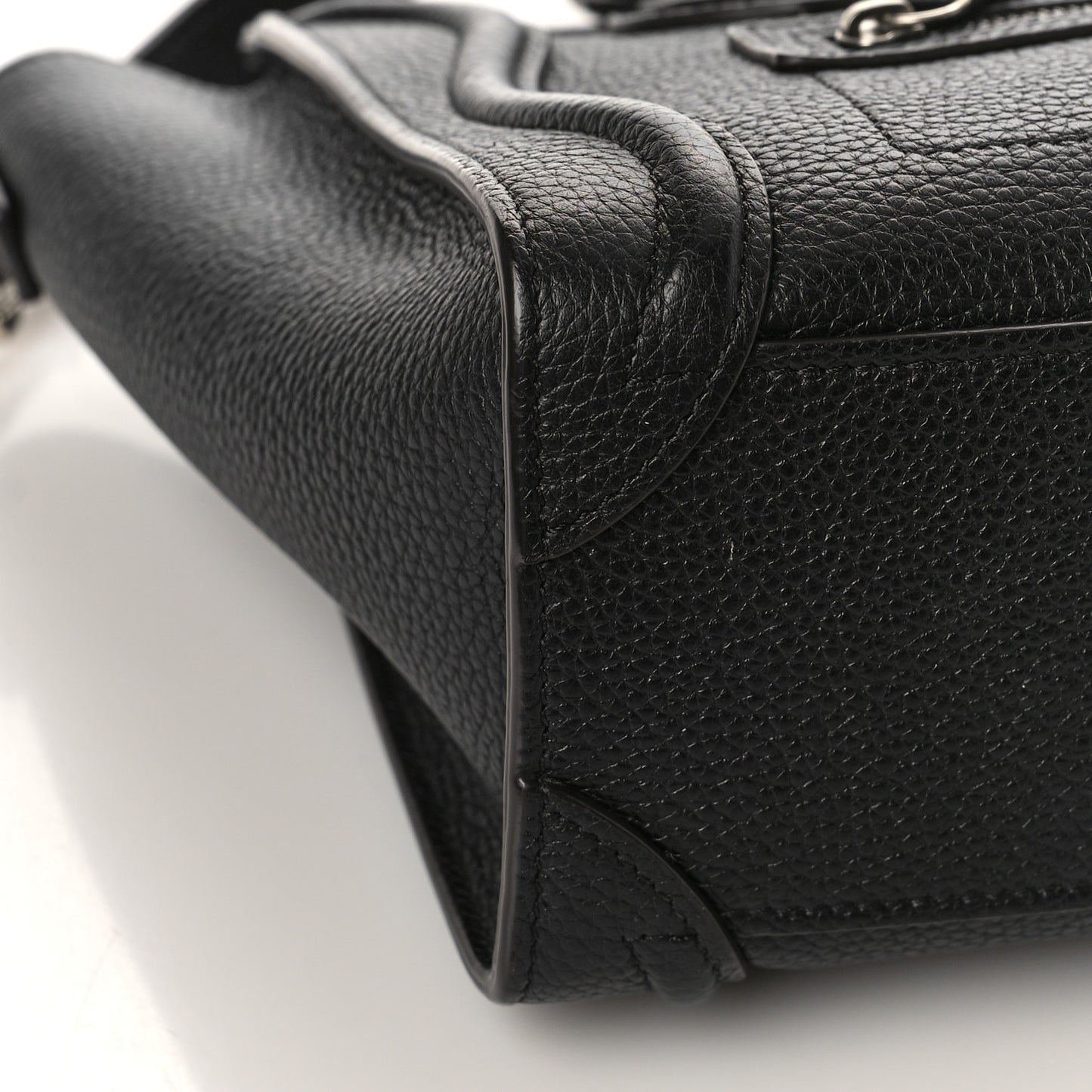 Drummed Calfskin Nano Luggage Black