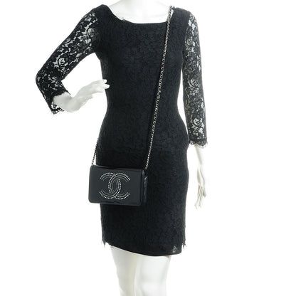 Chanel Patent Strass Wallet On Chain WOC Black 2 of 9