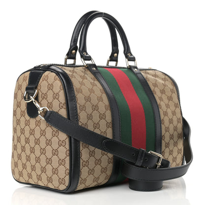 Gucci Monogram Vintage Web Medium Boston Black 3 of 13