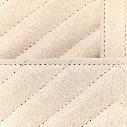 Saint Laurent Sheepskin Matelasse Chevron Monogram Medium College Bag Dove White 13 of 13