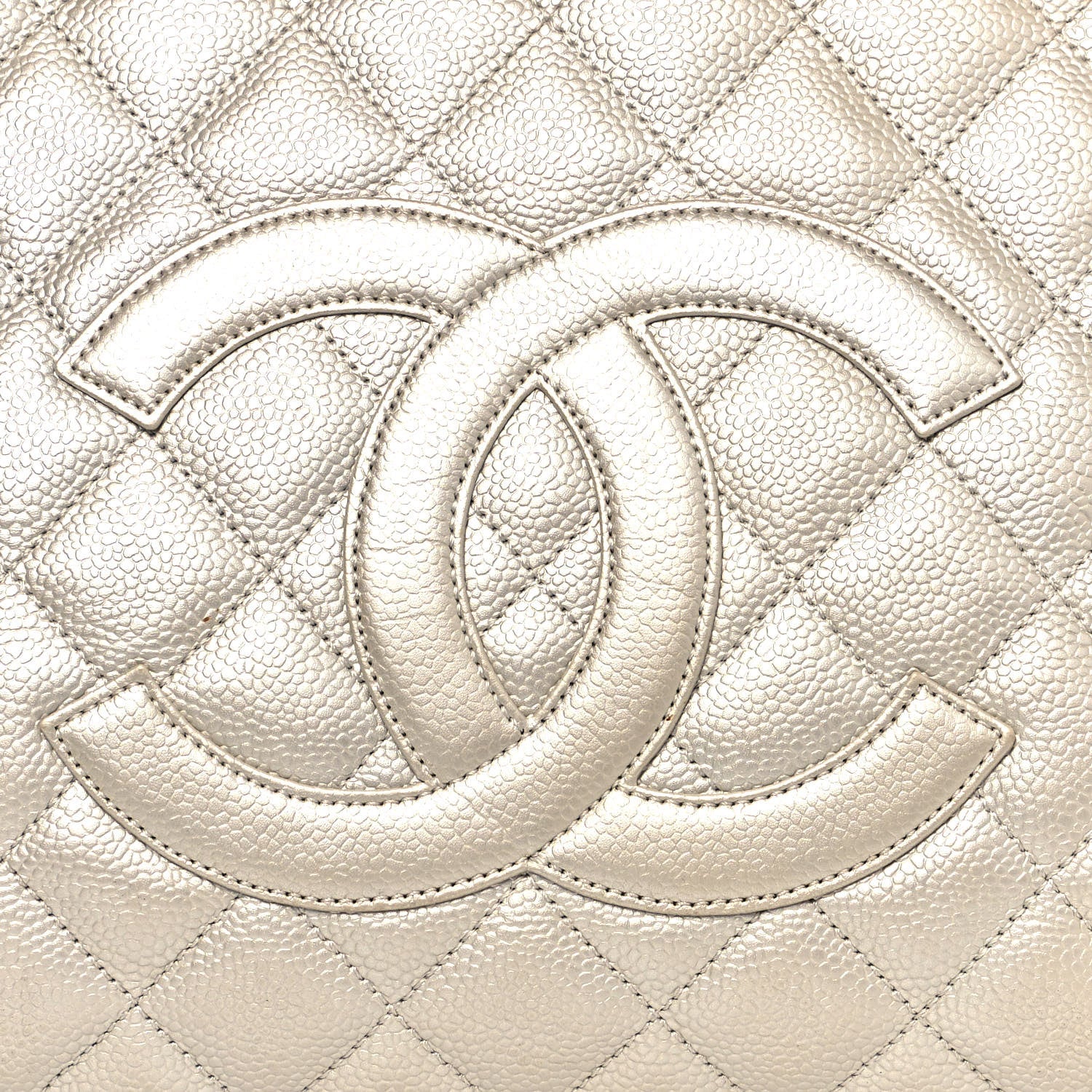 Chanel Metallic Caviar Quilted Grand Shopping Tote GST Pearl 10 of 16