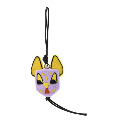 Loewe X LOUIS WAIN Felt Calfskin Cat Charm Purple Yellow 2 of 8