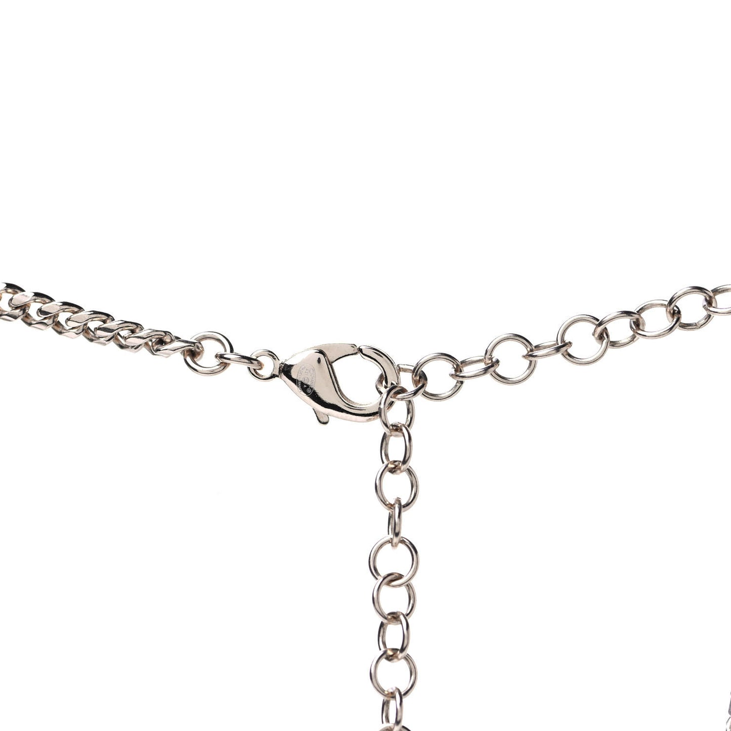 Pearl Crystal Chain CC Necklace Gold