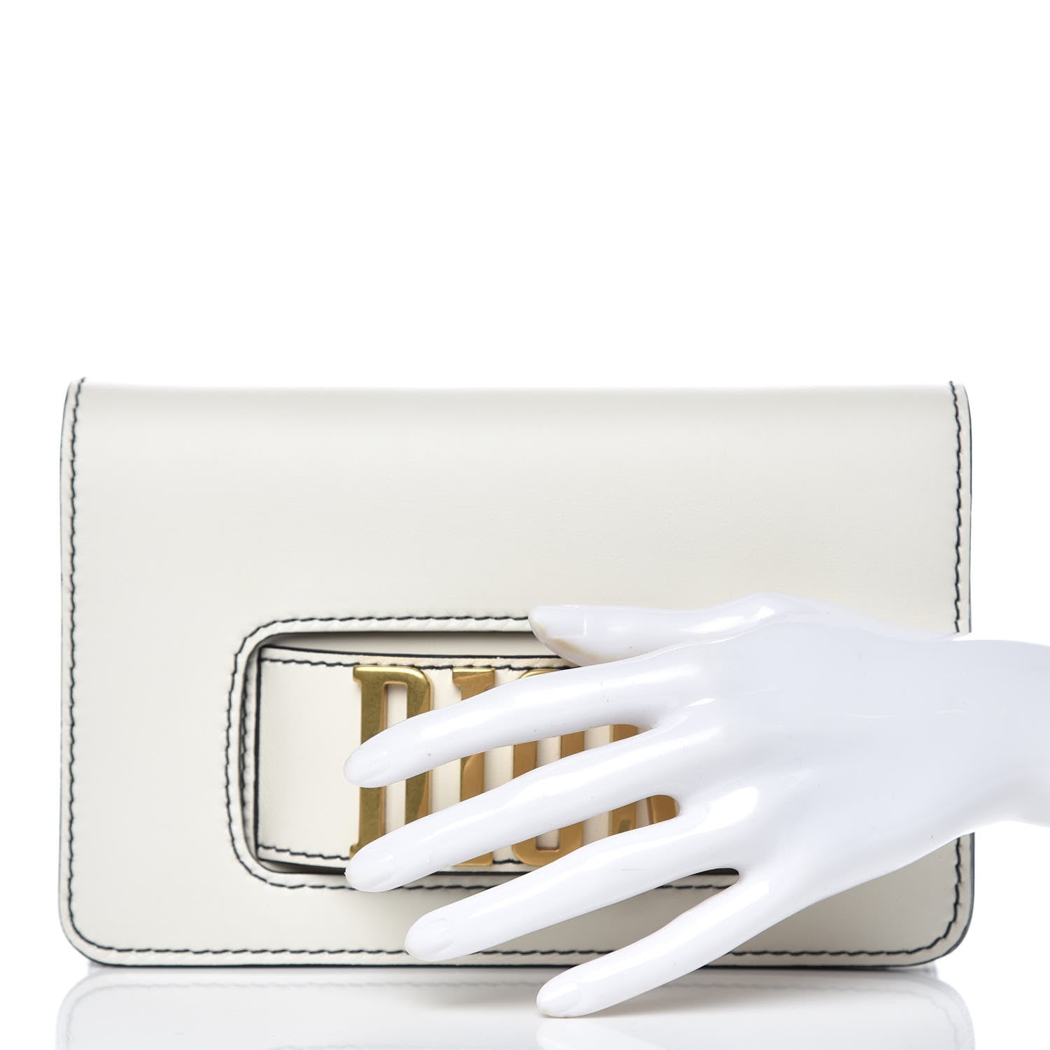 Christian Dior Smooth Calfskin Dio(r)evolution Flap Clutch White 2 of 6