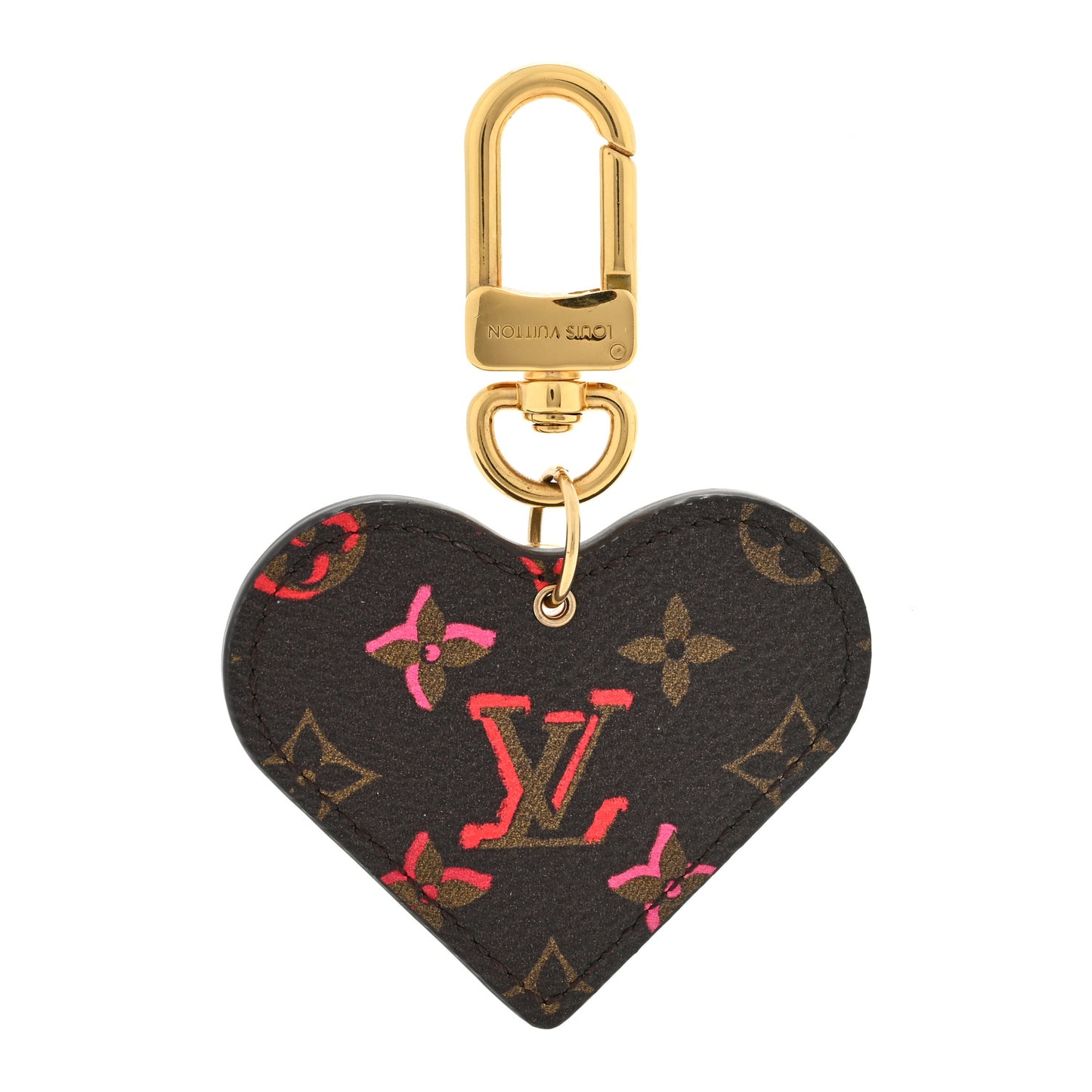 Monogram Fall In Love Heart Key Holder Bag Charm