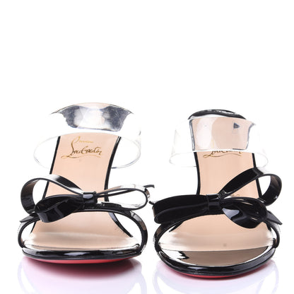 Christian Louboutin Patent PVC Just Nodo 85 Slide Sandals 39 Black 2 of 10