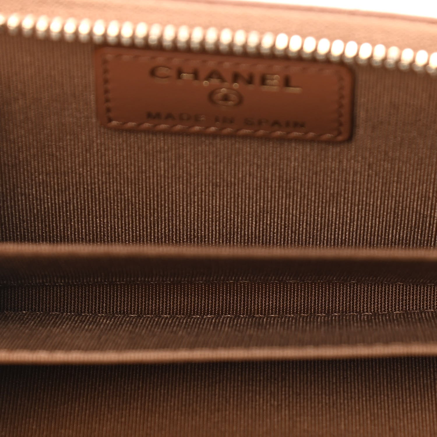 Chanel Shiny Goatskin Quilted 19 Zip Around Coin Purse Wallet Brown 6 of 8
