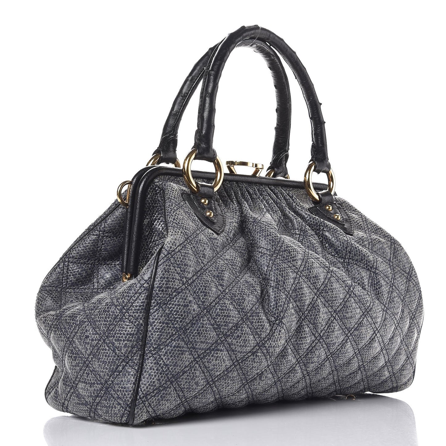 Juta Ostrich Stam Tote Navy