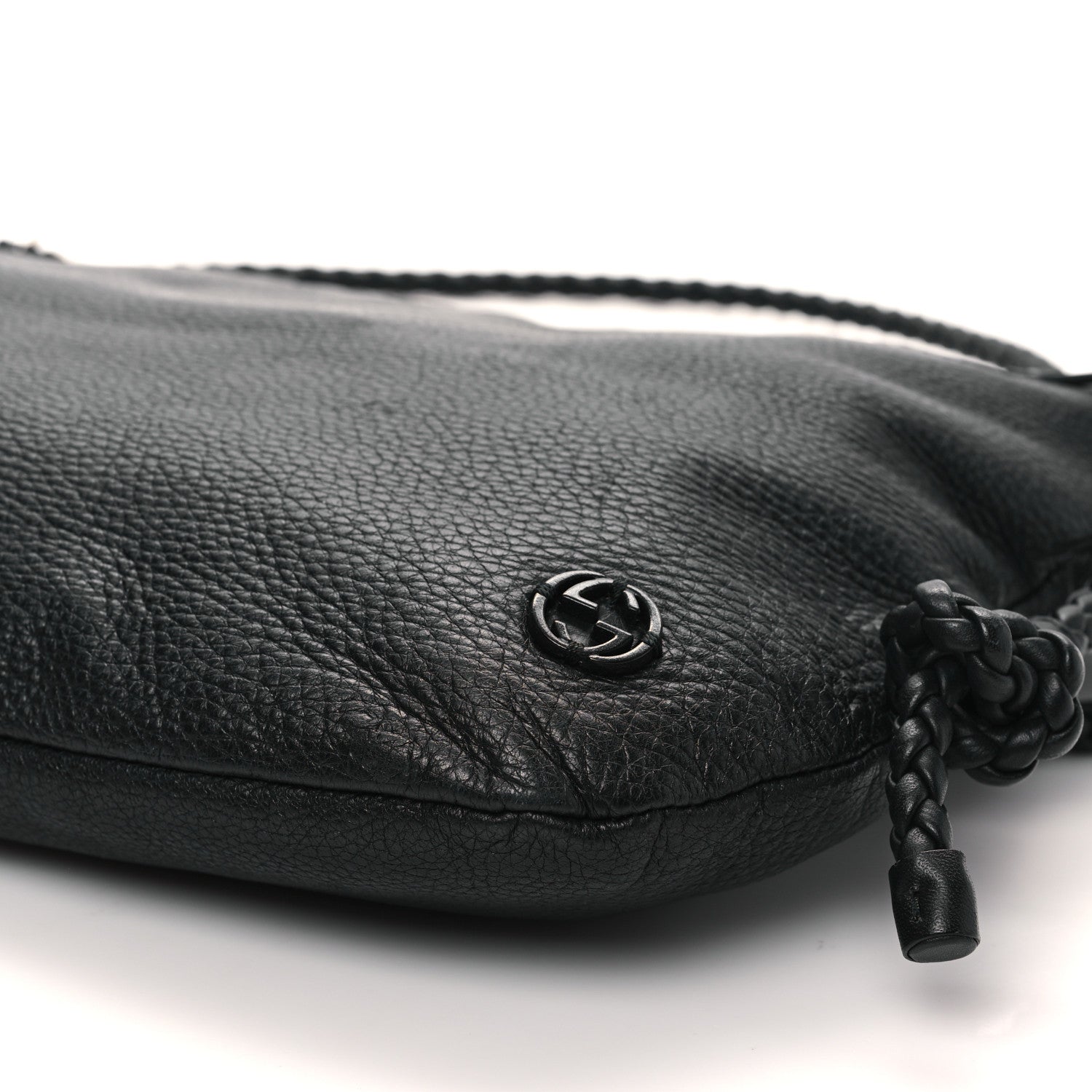 Gucci Deerskin Interlocking G Braided Messenger Bag Black 10 of 11
