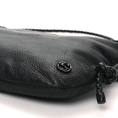 Gucci Deerskin Interlocking G Braided Messenger Bag Black 10 of 11