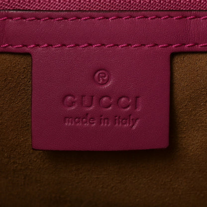 Gucci GG Supreme Monogram Linea A Foldover Tote Beige Hibiscus Red New Rosette 6 of 10