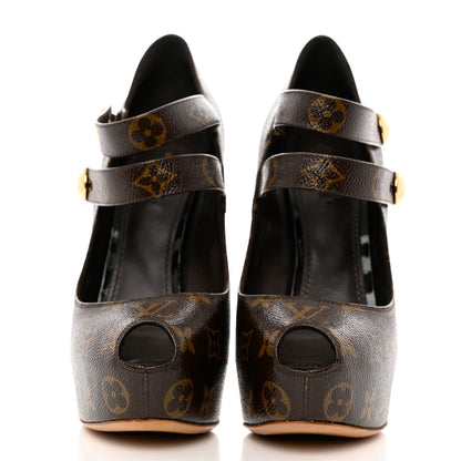 Louis Vuitton Patent Monogram Ritual Fetish Platform Pumps 41 2 of 8
