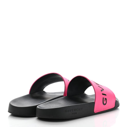 Givenchy Calfskin Logo Womens Pool Slide Sandals 36 Rose Black 4 of 13