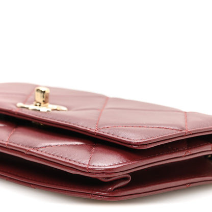 Chanel Lambskin Quilted Trendy CC Wallet On Chain WOC Burgundy 11 of 12