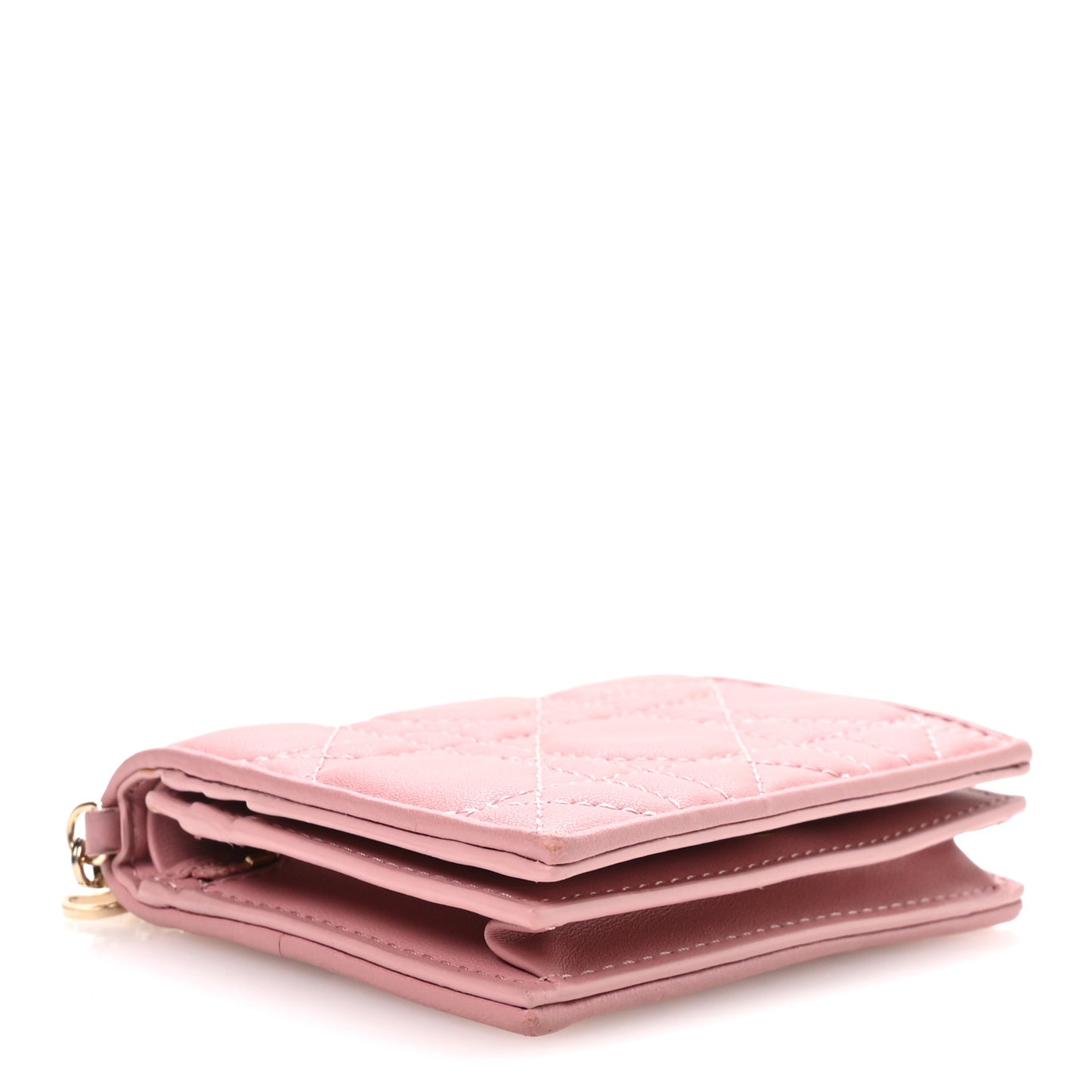 Lambskin Cannage Mini Lady Dior Wallet Pink
