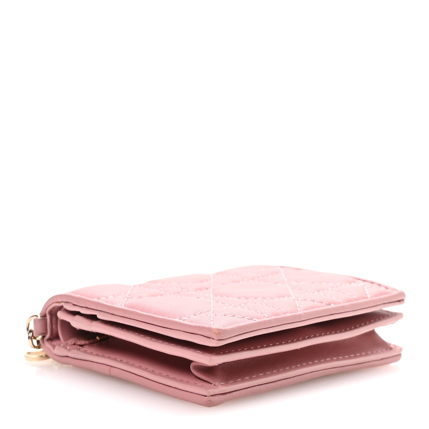 Christian Dior Lambskin Cannage Mini Lady Dior Wallet Pink 4 of 7