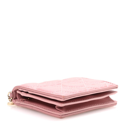 Christian Dior Lambskin Cannage Mini Lady Dior Wallet Pink 4 of 7
