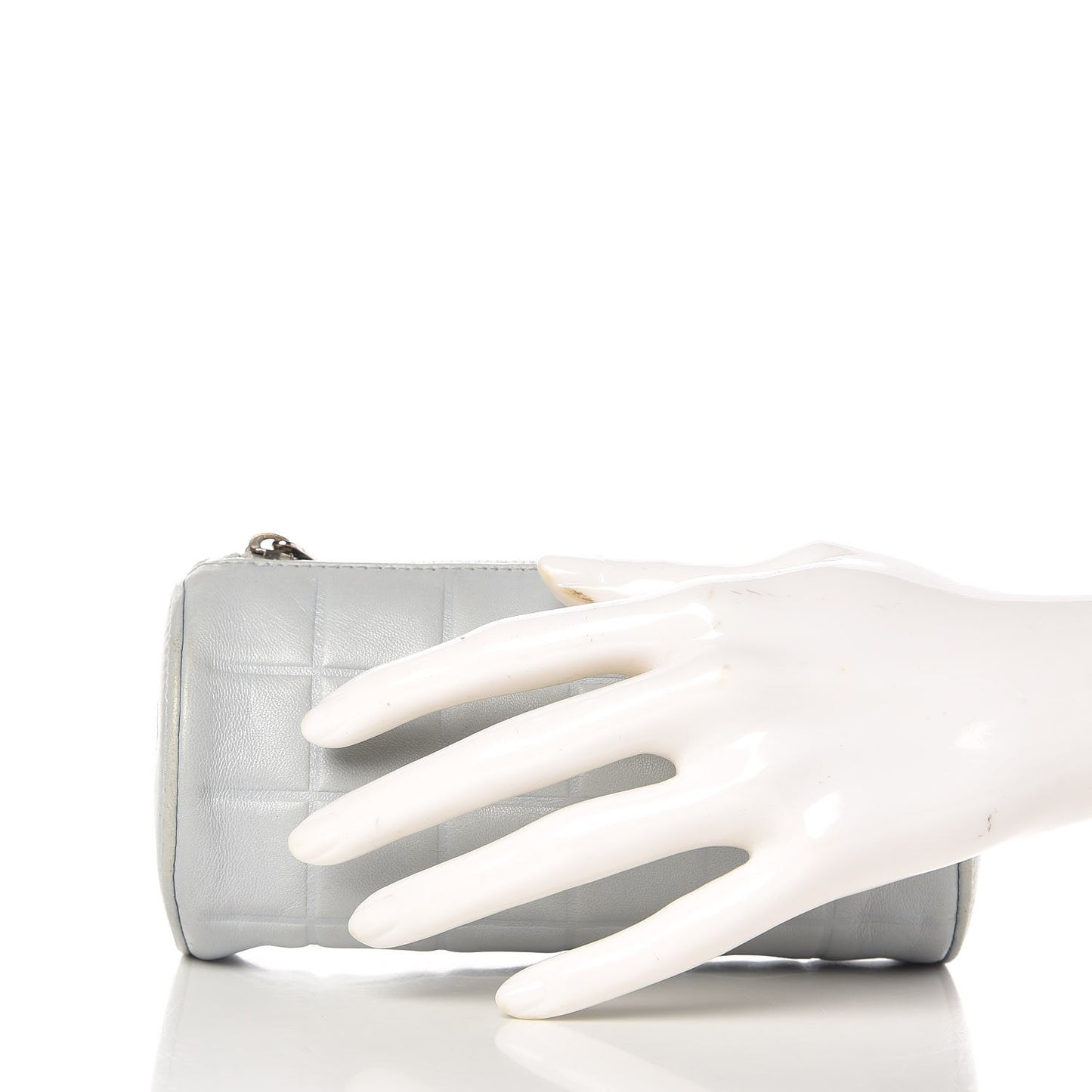 Lambskin Chocolate Bar Cosmetic Pouch Light Blue
