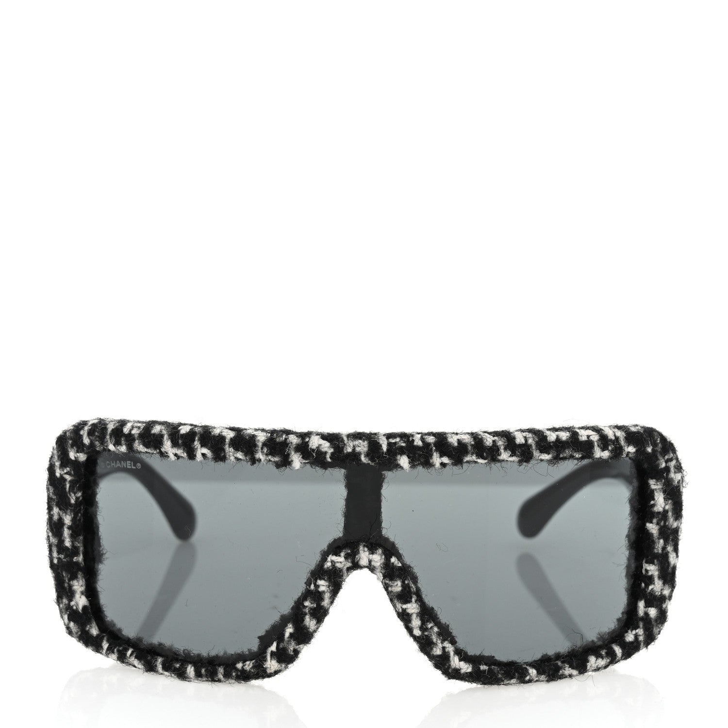 Chanel Tweed Shield Sunglasses 71367 Black Red 2 of 8