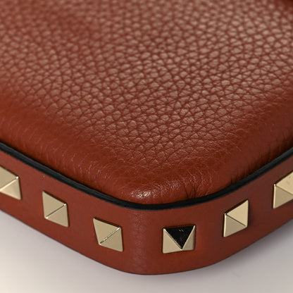 Valentino Garavani Grainy Calfskin Rockstud Crossbody Pouch Saddle Brown 8 of 12