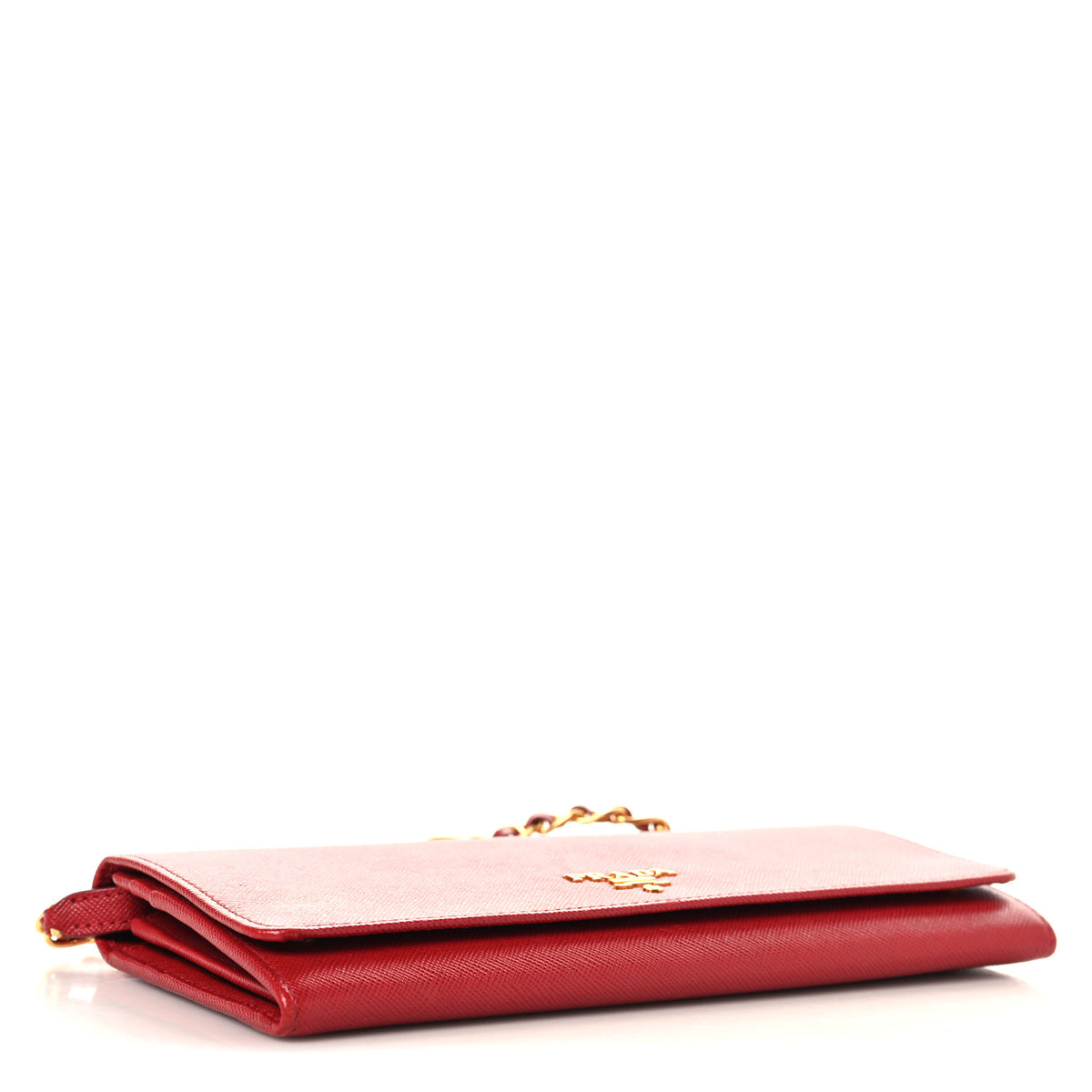 Prada Saffiano Wallet on Chain Fuoco 4 of 9