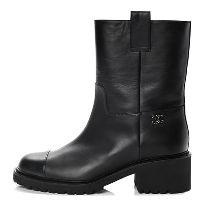 Chanel Calfskin CC Ankle Boots 40.5 Black 1 of 12