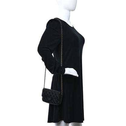Chanel Caviar Quilted Flap Phone Holder With Chain Black 3 of 14