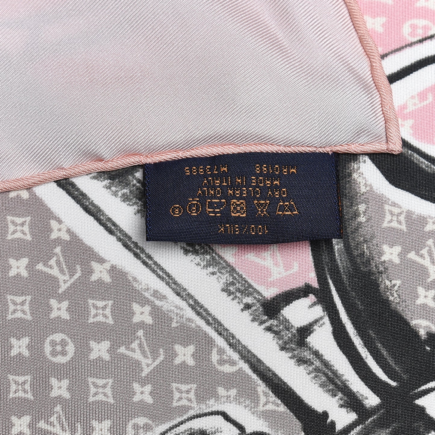 Silk Monogram Trunks Square Scarf Rose Poudre