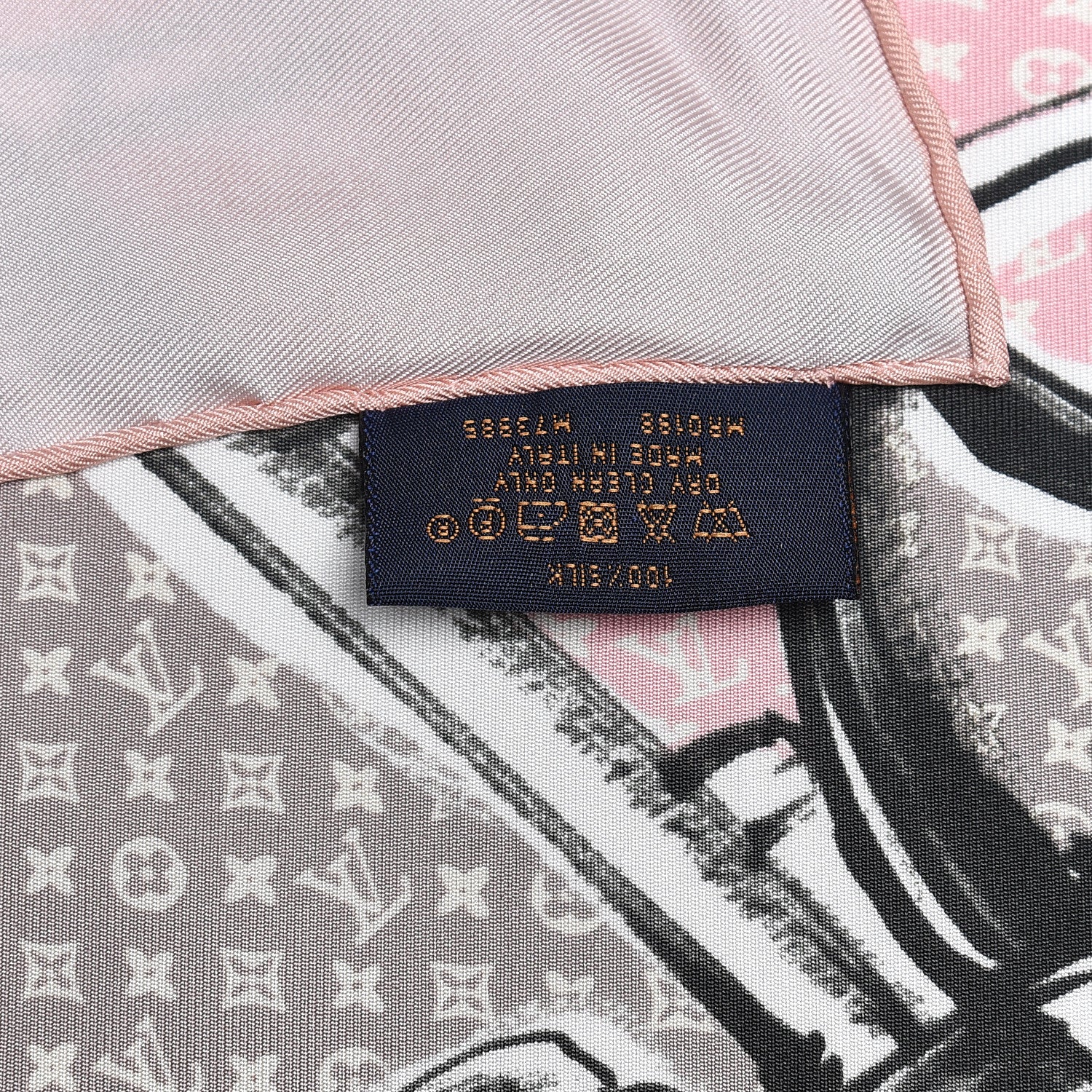 Louis Vuitton Silk Monogram Trunks Square Scarf Rose Poudre 4 of 5