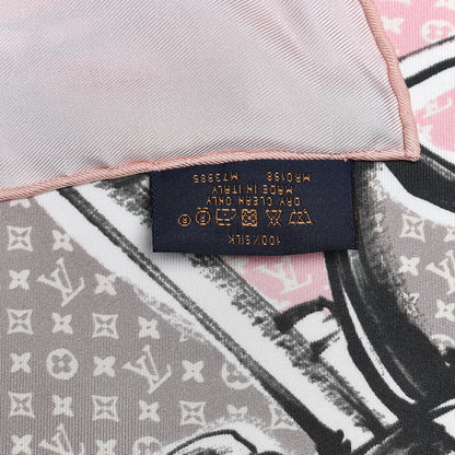 Louis Vuitton Silk Monogram Trunks Square Scarf Rose Poudre 4 of 5