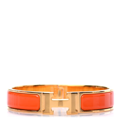 Hermes Enamel Narrow Clic Clac H Bracelet PM Orange 1 of 4