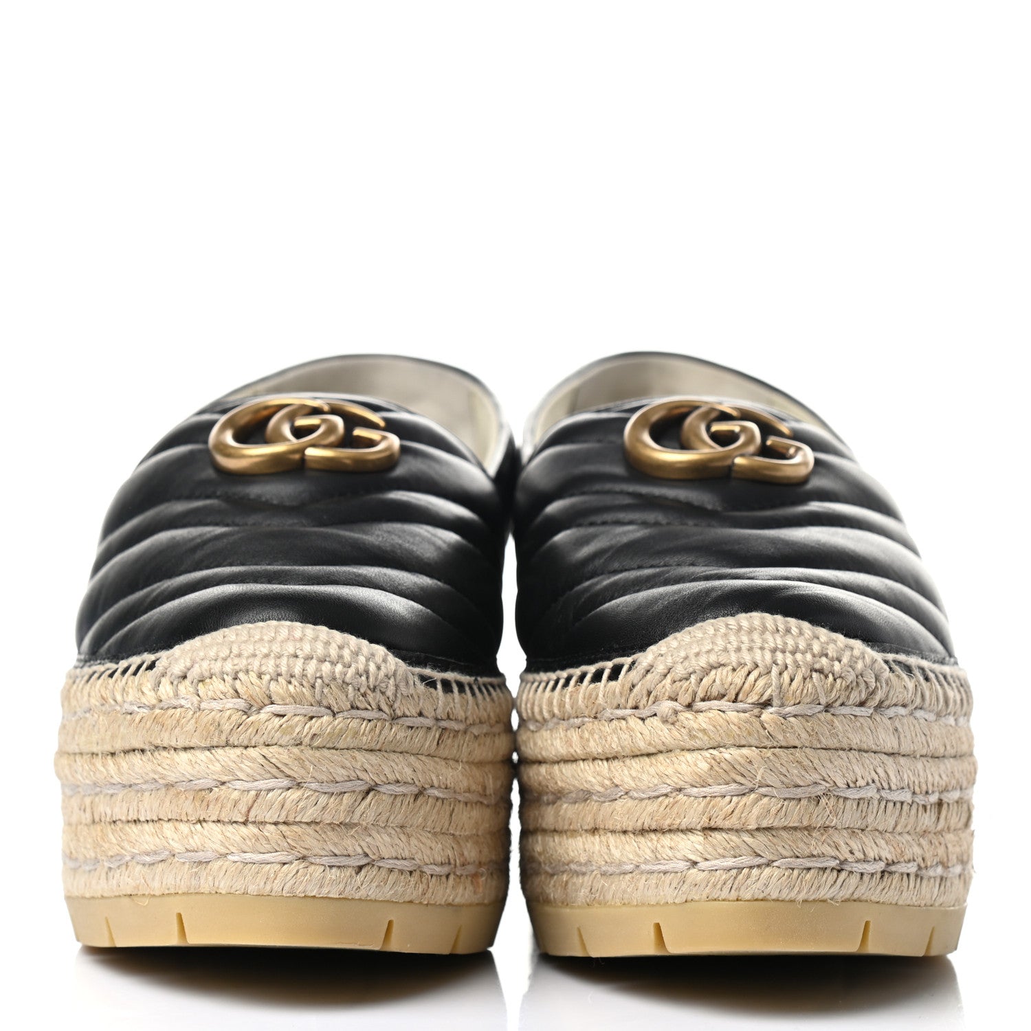 Gucci Nappa Matelasse GG Marmont Platform Espadrilles 39 Black 2 of 10