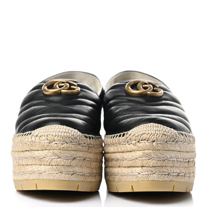 Gucci Nappa Matelasse GG Marmont Platform Espadrilles 39 Black 2 of 10
