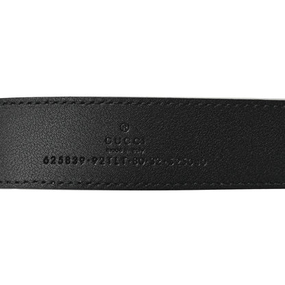 Gucci GG Supreme Monogram Matte Plutone Calfskin Double G 30mm Belt 80 32 Beige Ebony Black 3 of 4