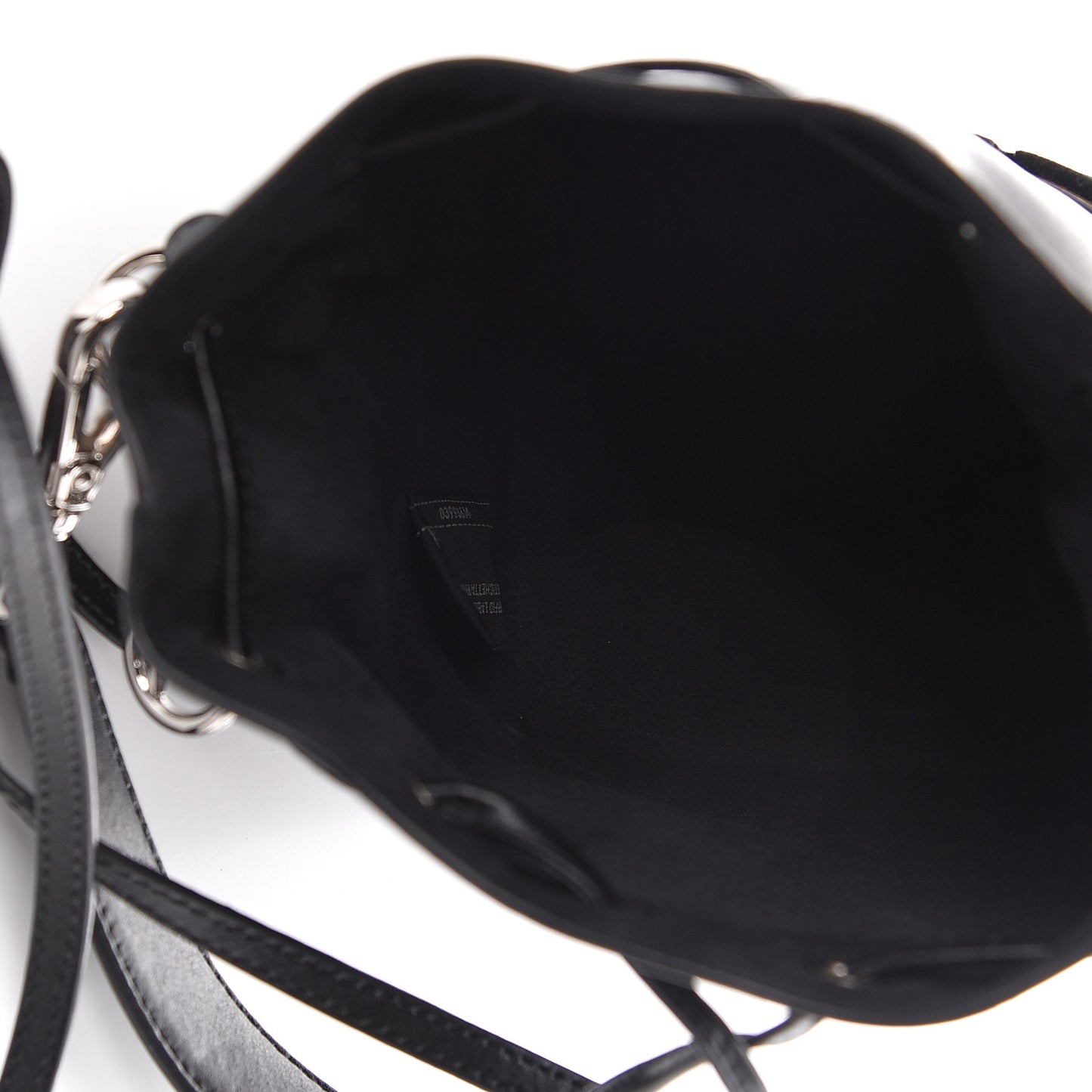 Vitello Liberty Velvet F is Fendi FF Bi-Color Mini Mon Tresor Bucket Bag Black Fango