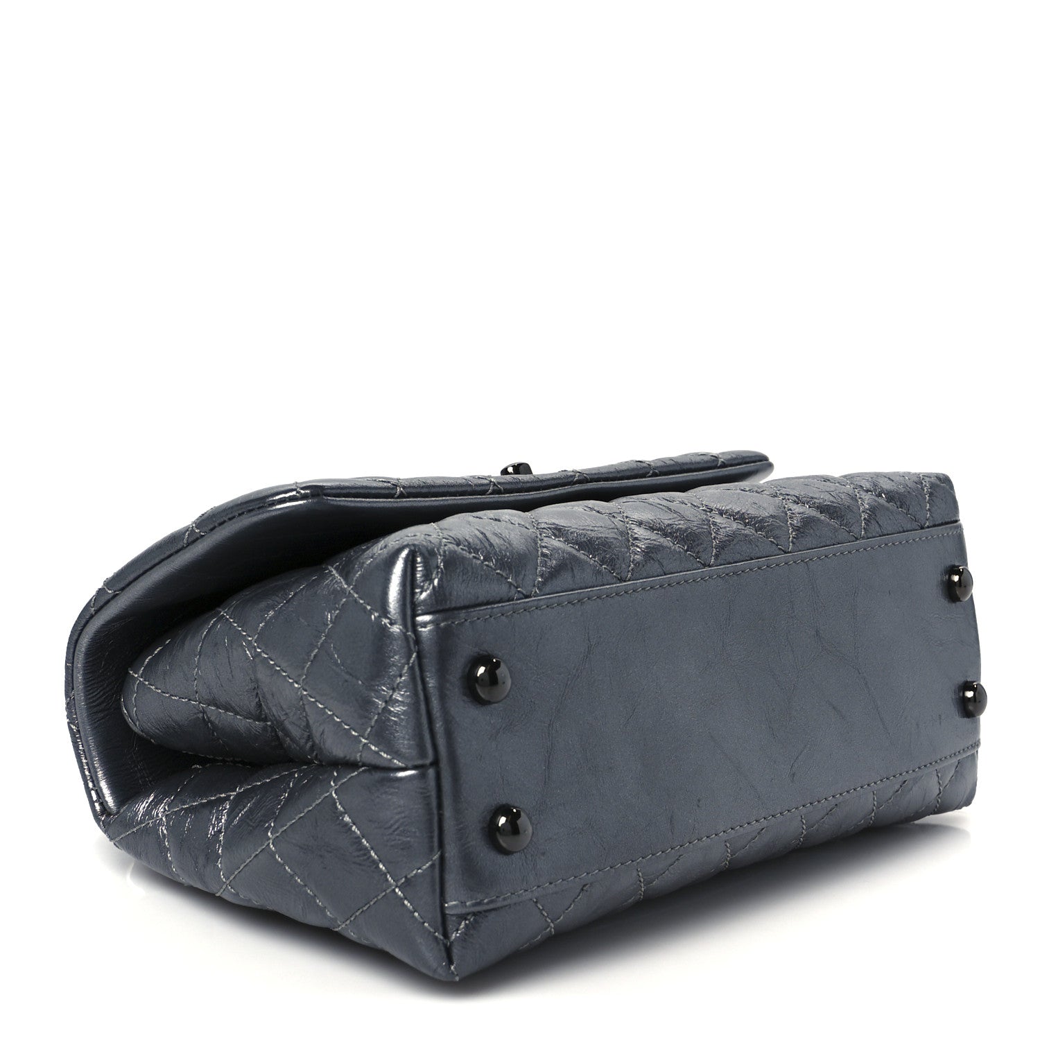 Chanel Metallic Aged Calfskin Quilted Mini Coco Handle Flap Charcoal 4 of 12