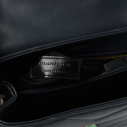 Saint Laurent Calfskin Y Quilted Monogram Toy Loulou Crossbody Bag Graphite 9 of 12