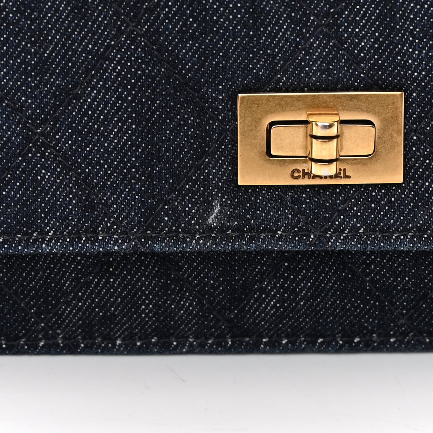 Denim Quilted Reissue Wallet On Chain WOC Blue