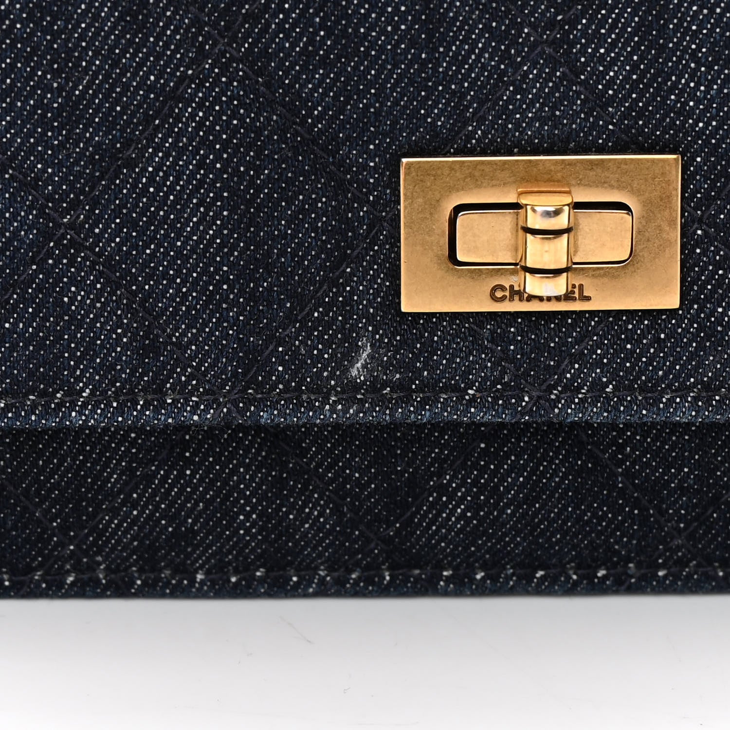 Chanel Denim Quilted Reissue Wallet On Chain WOC Blue 15 of 17