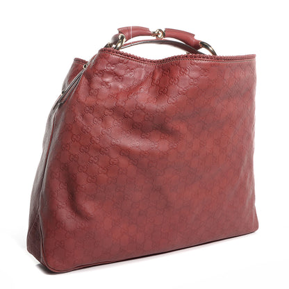 Gucci Guccissima Large Horsebit Chain Hobo Red 3 of 7