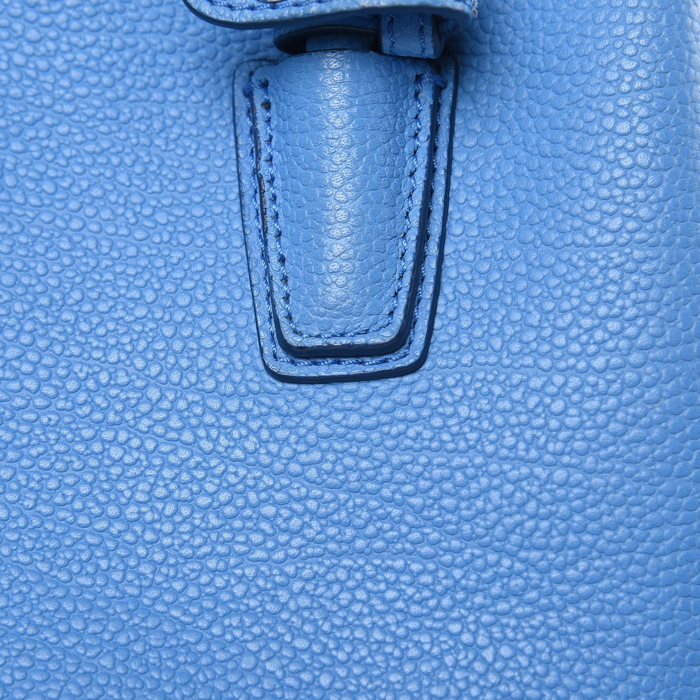 Grained Calfskin Mini Milla Tote Mediterranean Blue