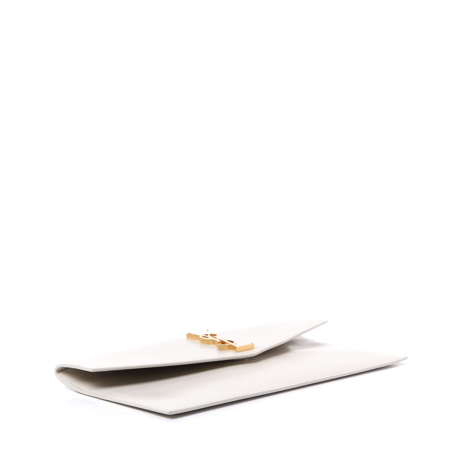 Saint Laurent Smooth Shiny Calfskin Medium Uptown Removable Pouch White 3 of 8
